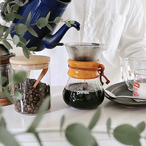 Pyrex CP-8535 Coffee Server, 400ml, Natural, with Stainless Steel Filter
