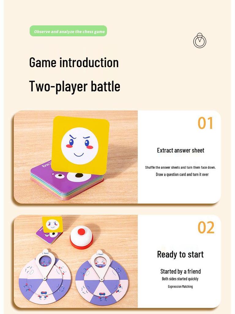 Деревянная игра-головоломка с вращающимся диском для изменения выражений лица для концентрации детей и раннего развития.