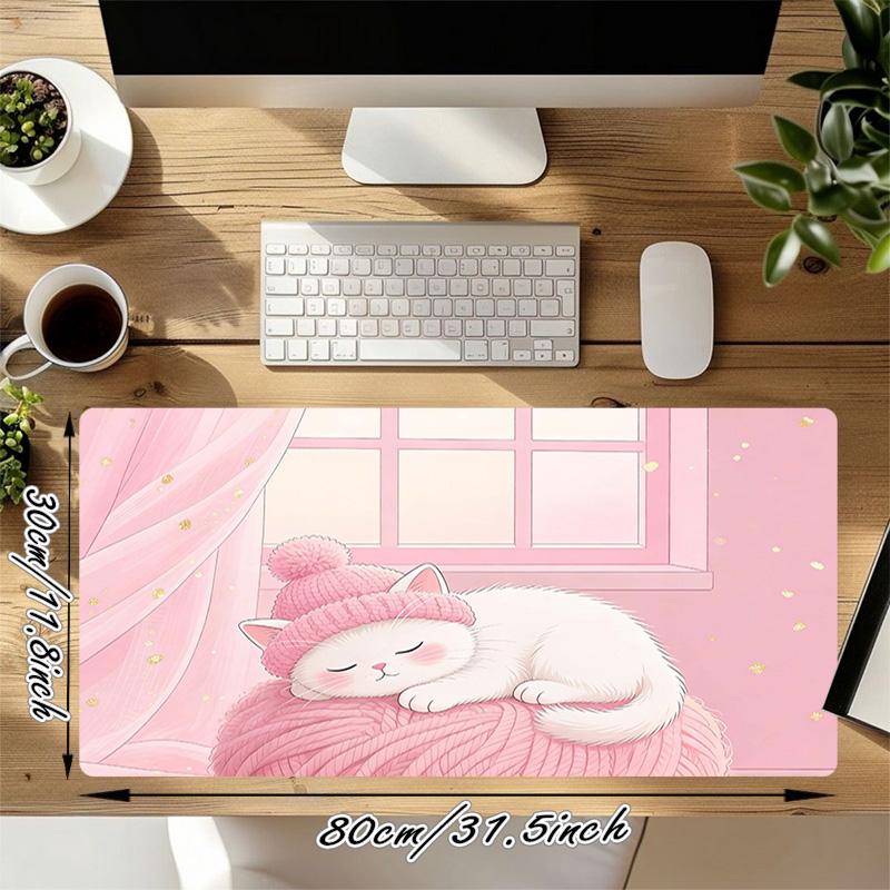 Cat Nap Xl Gaming Mouse Pad Nonslip Rubber Base Stitched Edge Waterproof Desk Mat For Pc Laptop Gamer Office Computer Accessories C927171