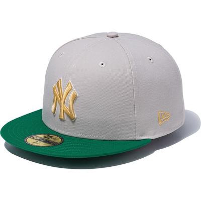 New Era 59FIFTY Grapefruit League MLB Кепка NY Зеленая 7 5950SB GRPFRTS LG NEYYAN STO KGRN Двухцветная Камень/К 3/4