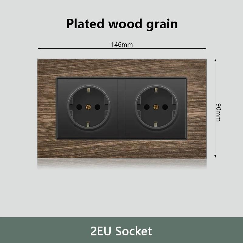 Настенный выключатель с рисунком под дерево, 18 Вт, быстрая настенная розетка типа C 220 В, европейская электрическая розетка EU FR с зарядным устройством USB