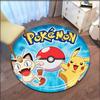 Круглый ковер с рисунком Покемона, напольный коврик, милые ковры с Пикачу, напольный коврик для спальни, гостиной, нескользящий стул