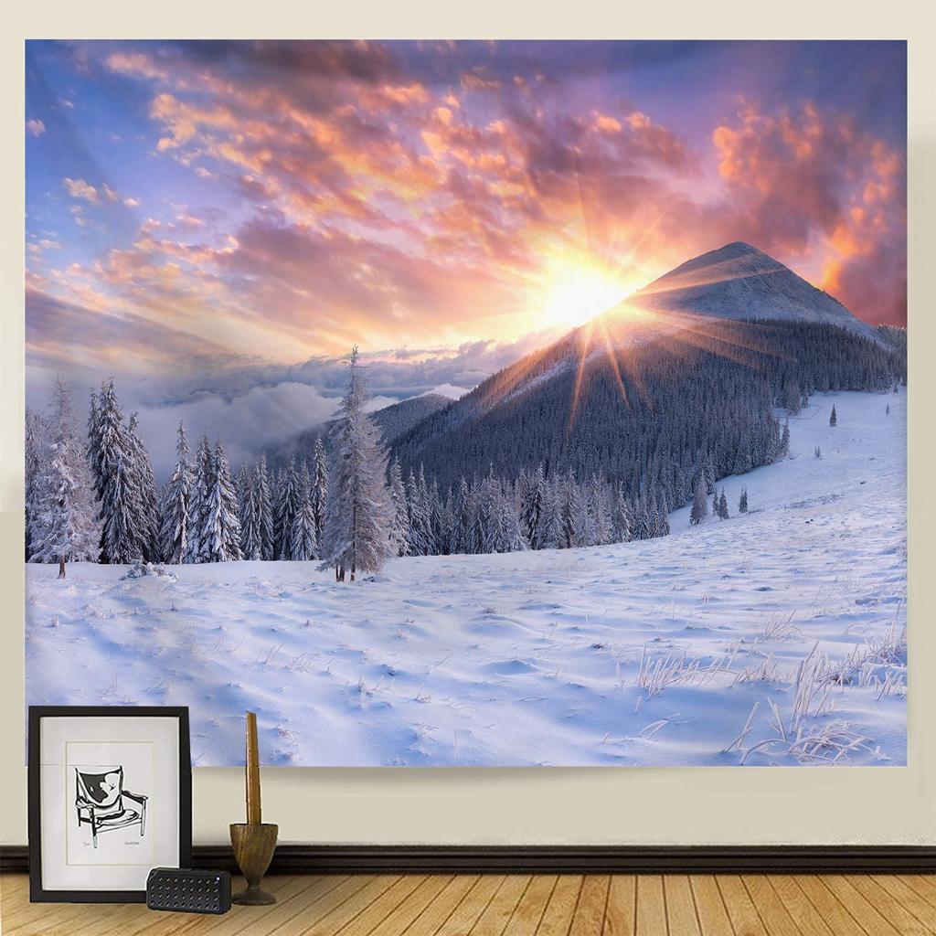 Гобелен Рождественская снежная сцена серии фон висит ткань дома гостиная спальня прикроватный настенный гобелен