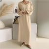 Autumn Winter Women Hooded Long Dress New Fashion Long Sleeve Woman Loose Plus Size Sexy Sweater Dress with Hoodie Elegant Casual Maxi Dresses 963