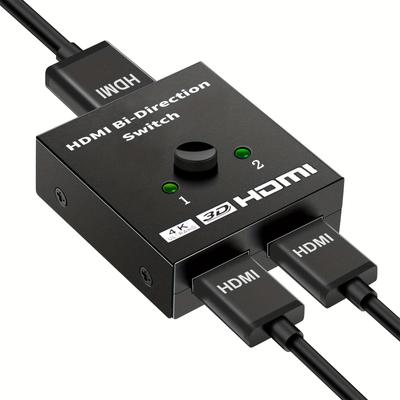 Переключатель HDMI 4K, 60 Гц, разветвитель HDMI, двунаправленный переключатель HDMI 2.0 HDCP 2.2, разветвитель HDMI 1 вход 2, поддержка 3D HDR
