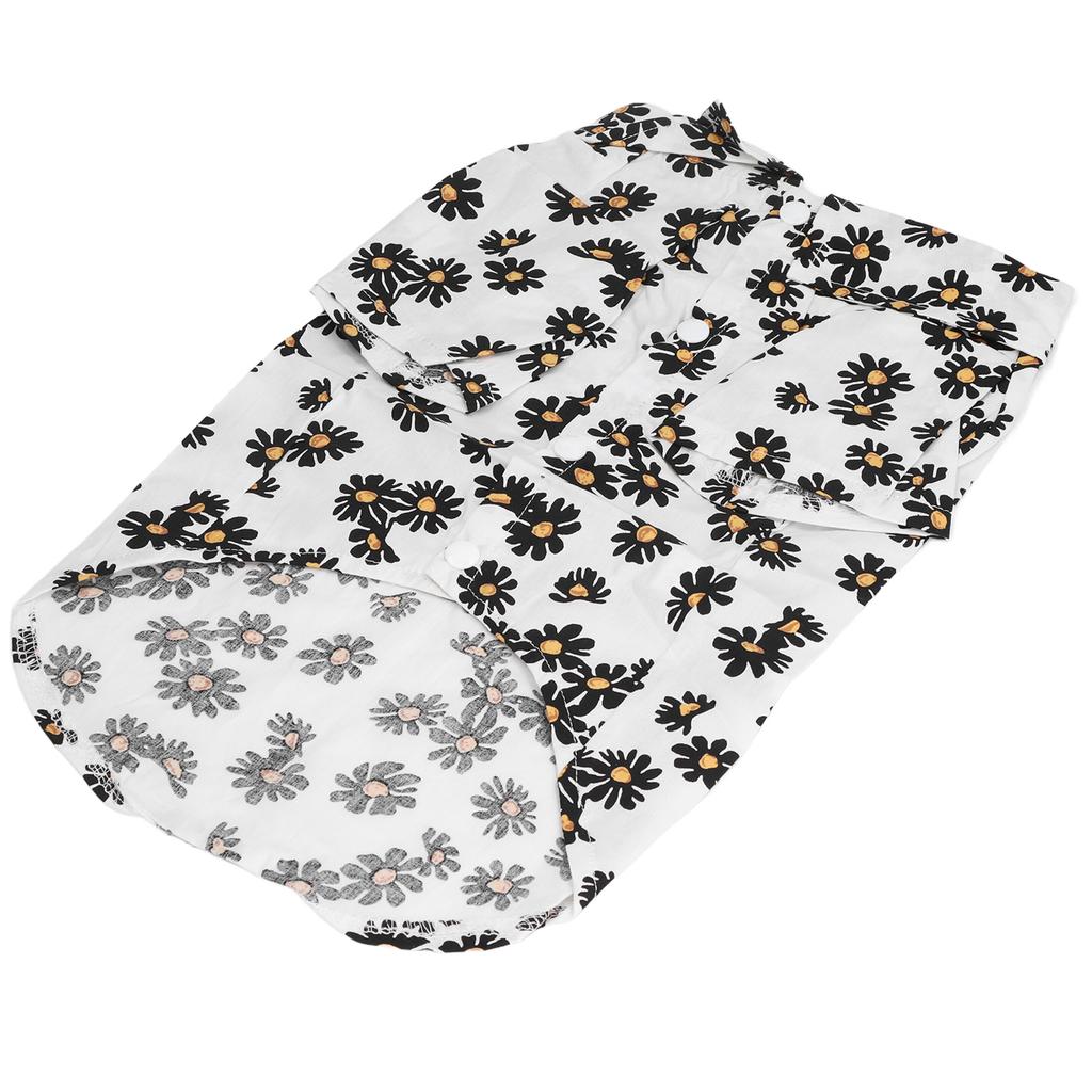 Daisy Print Dog Shirt Soft Breathable Flexible Pet T Shirt for Small Dogs and Cats