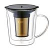 Cores Gold Filter Extended Keeps Freshly Ground Coffee and Tea Hot or No Brewing Equipment Glass [Official] Double-Walled Mug, 300ml, C412, 3-Month