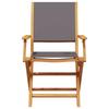 3 Piece Bistro Set Charcoal Grey Fabric and Solid Wood