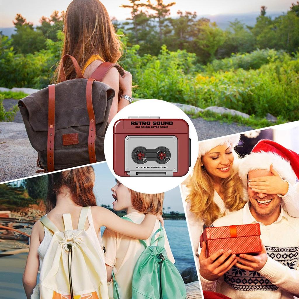 Ретро дизайн кассетного магнитофона Мини брелок с функцией записи: Портативный винтажный держатель для ключей |