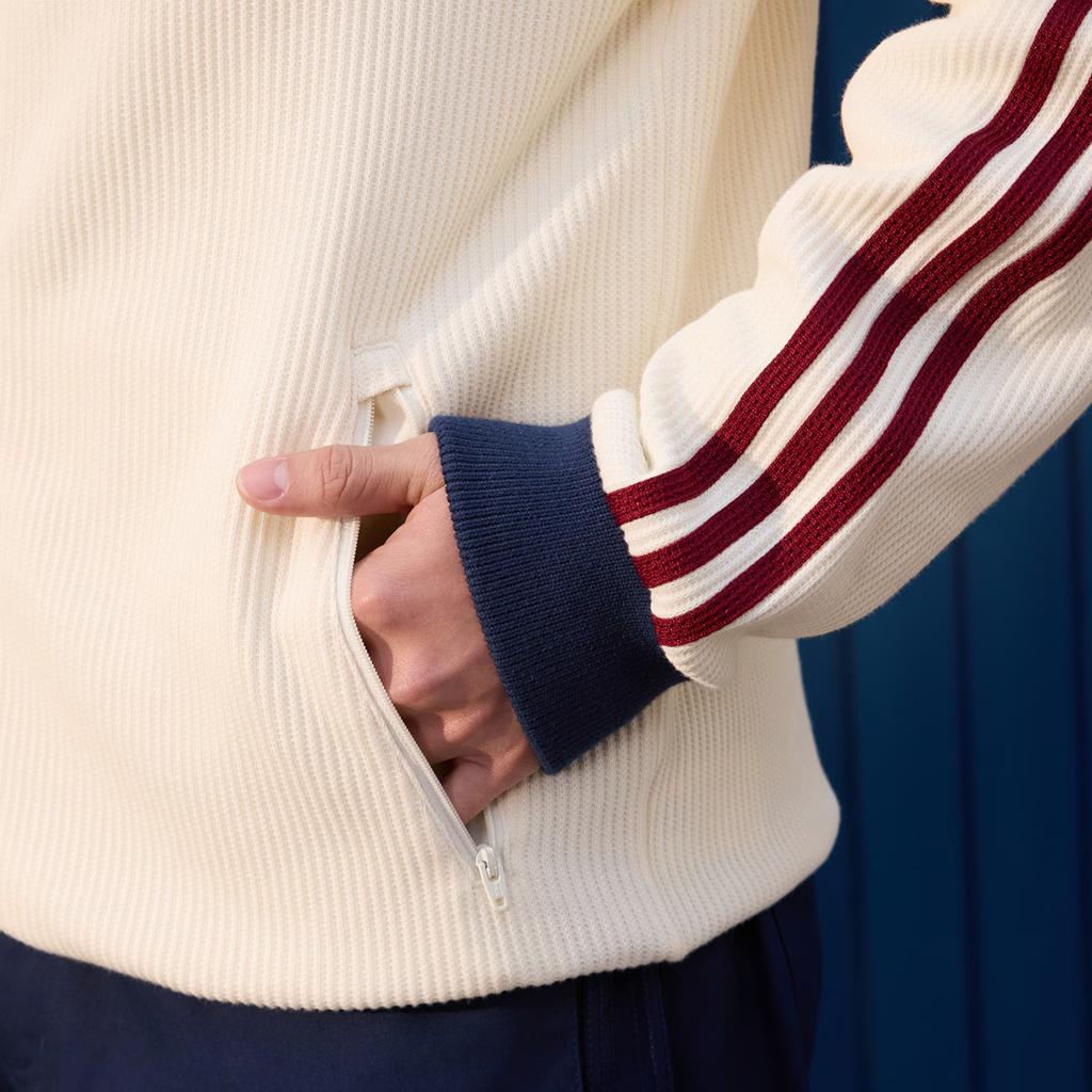 adidas Мужская вязаная куртка Originals с воротником-стойкой, молнией и полосками KY5769