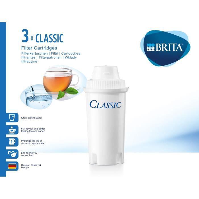 BRITA Classic Filter Cartridges - Pack of 3 - Reduction of Scale, Chlorine and Impurities - White