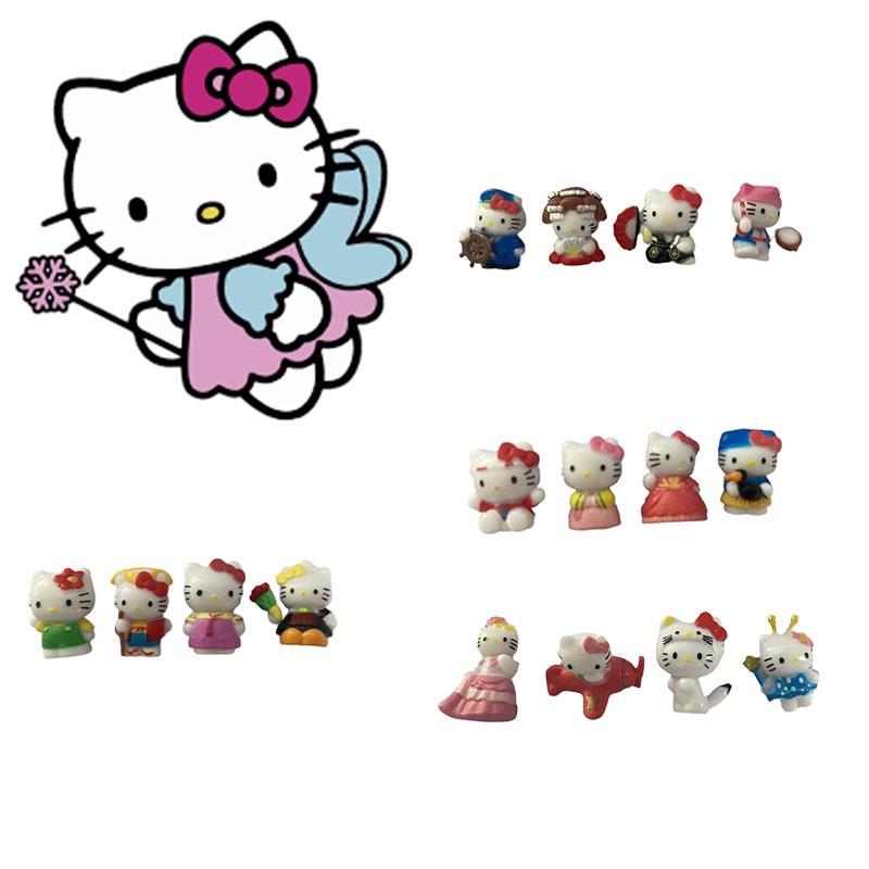 Набор из 16 милых ПВХ фигурок Hello Kitty Мультяшный кот Игрушки Мини-украшения для ландшафта Идеальный подарок для детей
