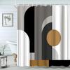 unframed Abstract Neutral Leaves Simple Bathroom Shower Curtain Mid Century Sun Minimalist Modern Polyester Fabric Decor Bathr