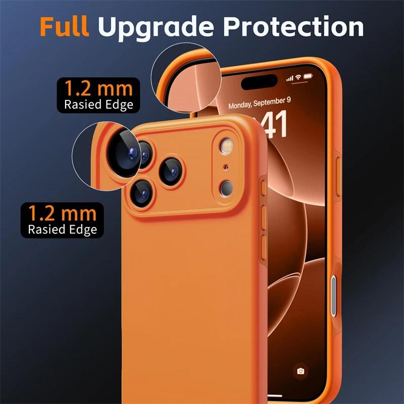 Чехлы из жидкого силикона для For Iphone 17 Air 16 1 14 Plus 13 12 Pro Max Для беспроводной зарядки Защитная крышка
