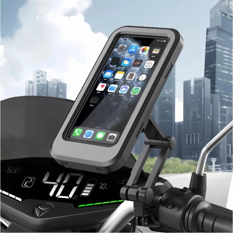 Car-Mounted Phone Holder, Suitable For Motorcycles And Bicycles, Waterproof, Shockproof, With Adjustable Height