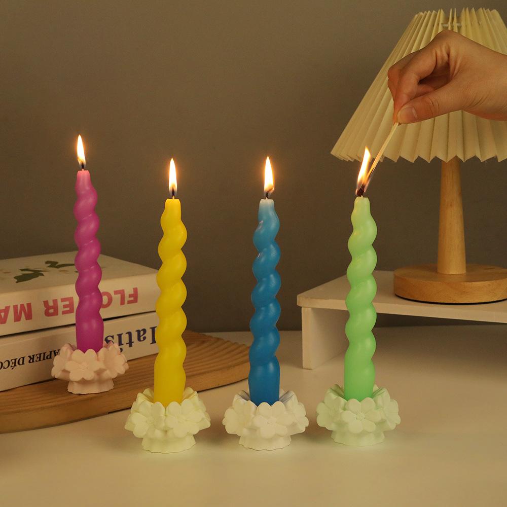 Цветная витая спиральная длинная стержневая свеча для дома, креативная свадебная свеча без стержня
