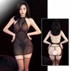 Женское сексуальное порно-платье Высокоэластичное облегающее Клубная одежда Ультратонкая прозрачная сетка Прозрачная ночная сорочка Платья с открытыми ягодицами