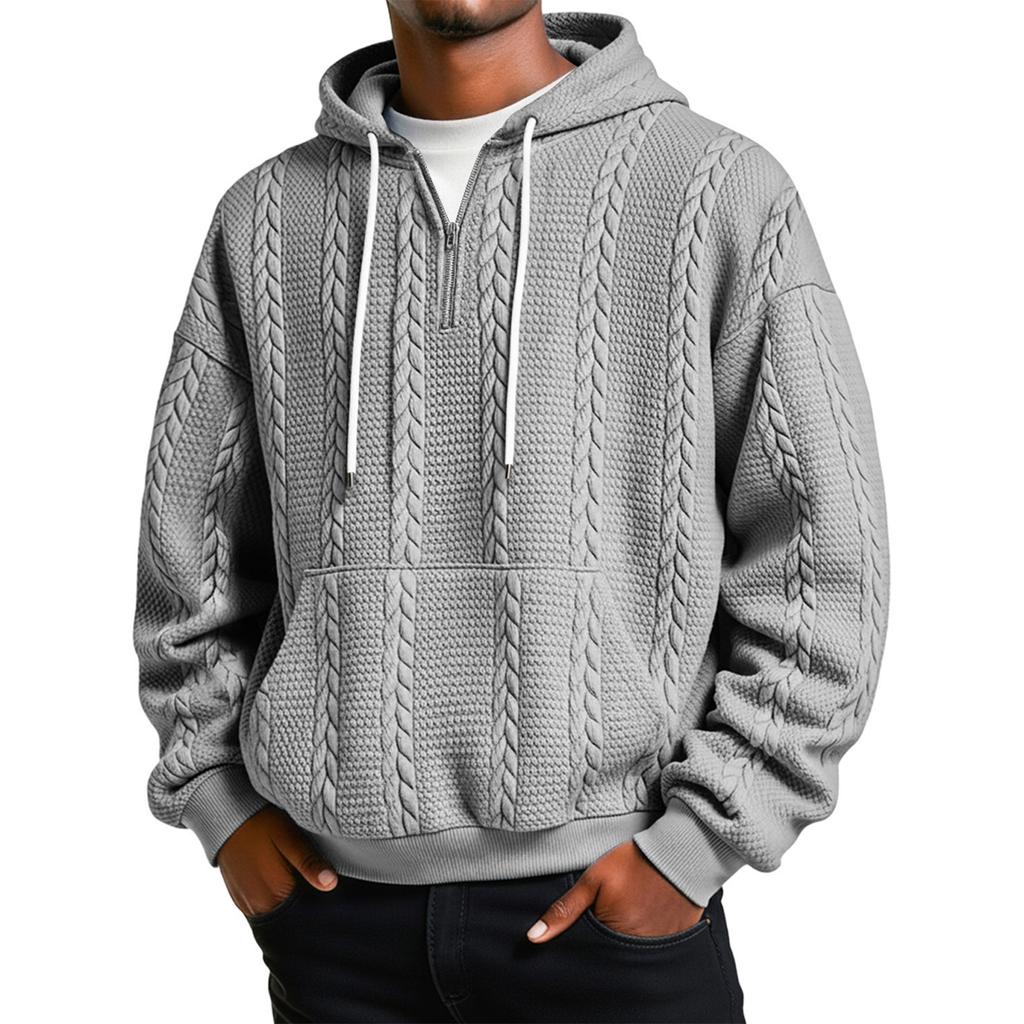 Мужская Повседневная Принт Половина Молнии Капюшон Худи