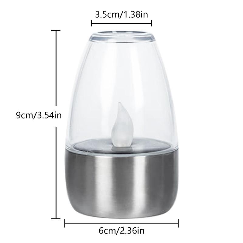 Solar Candle Light Flameless Led Night Lights Stainless Steel Waterproof Lawn Light Outdoor Garden Birthday Party Decor