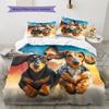 Happy Dachshund Pattern Bedding Home Decoration Birthday Gift (1 * duvet cover + 2 * pillowcase, without core)