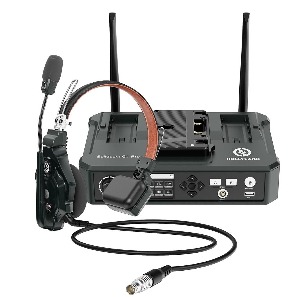 Hollyland Solidcom C1 Pro Проводная гарнитура для HUB Гарнитура Гарнитура для HUB Base Solidcom C1 Pro Гарнитура для базовой станции Маленькая и легкая гарнитура Без настройки