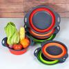 Collapsible Round Silicone Colander: Telescopic Fruit & Vegetable Washing Basket