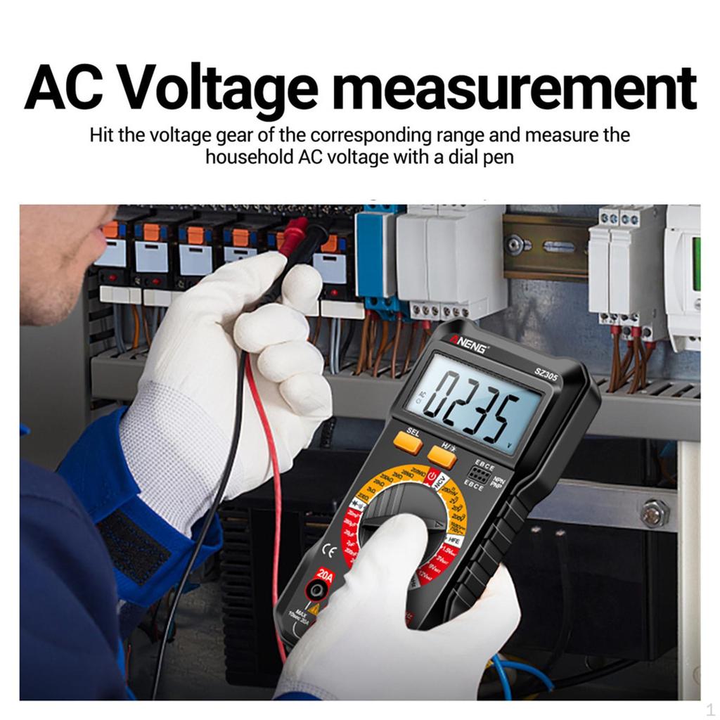 Digital Multimeter DC Voltmeter LCD Display Current Non-contt Meansures Ncv Auto Range Pocket