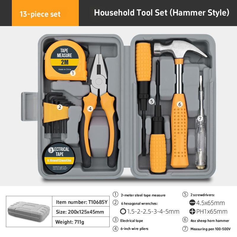 13/24 Piece Pink Multifunctional Hardware Tool Set Pliers Screwdriver Home Repair Toolbox Combination Set Repair Kit Hand Tool