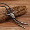 Vintage Western Cowboy Bolo Tie Horn Necktie Punk Necklace Costume Accessory Bolo Tie Western