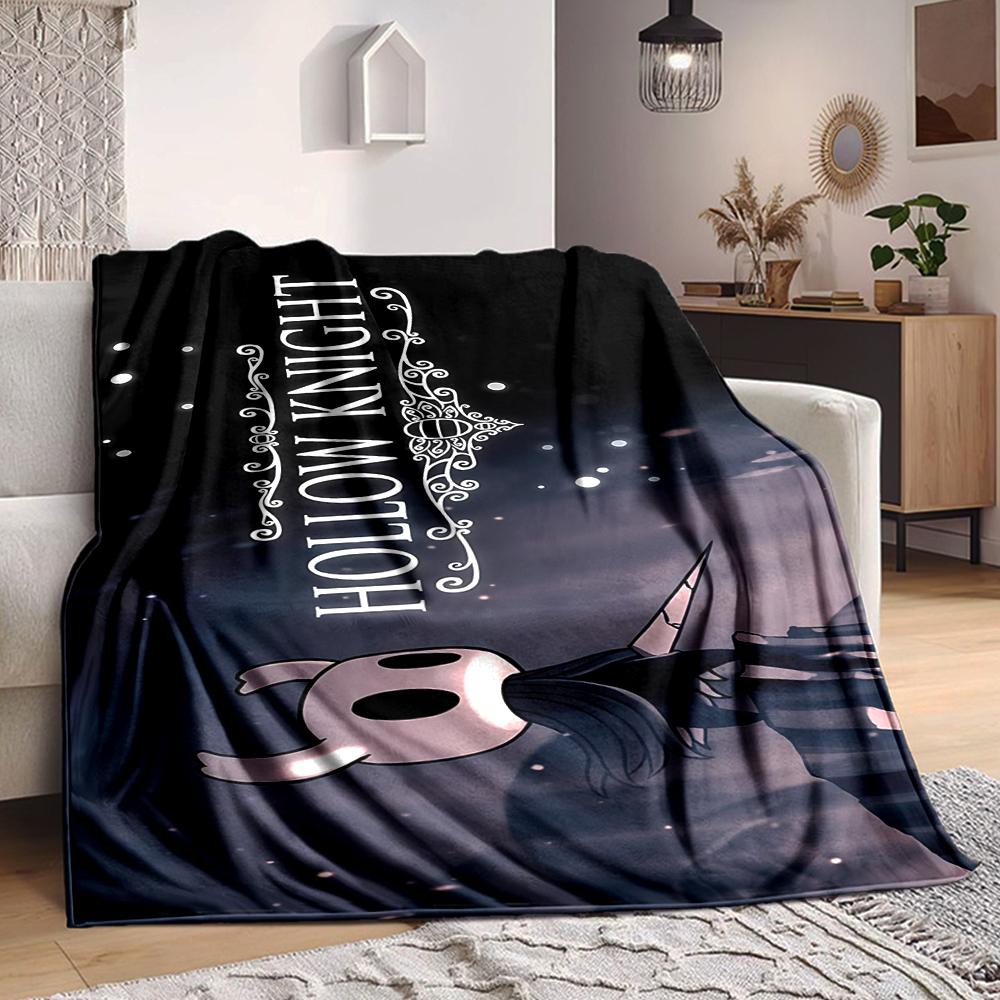 1Pc Hollow Knight Adventure Flannel Blanket, Soft And Comfortable, Casual Warm, Camping Travel, Christmas, Halloween Xmas Gift Y182