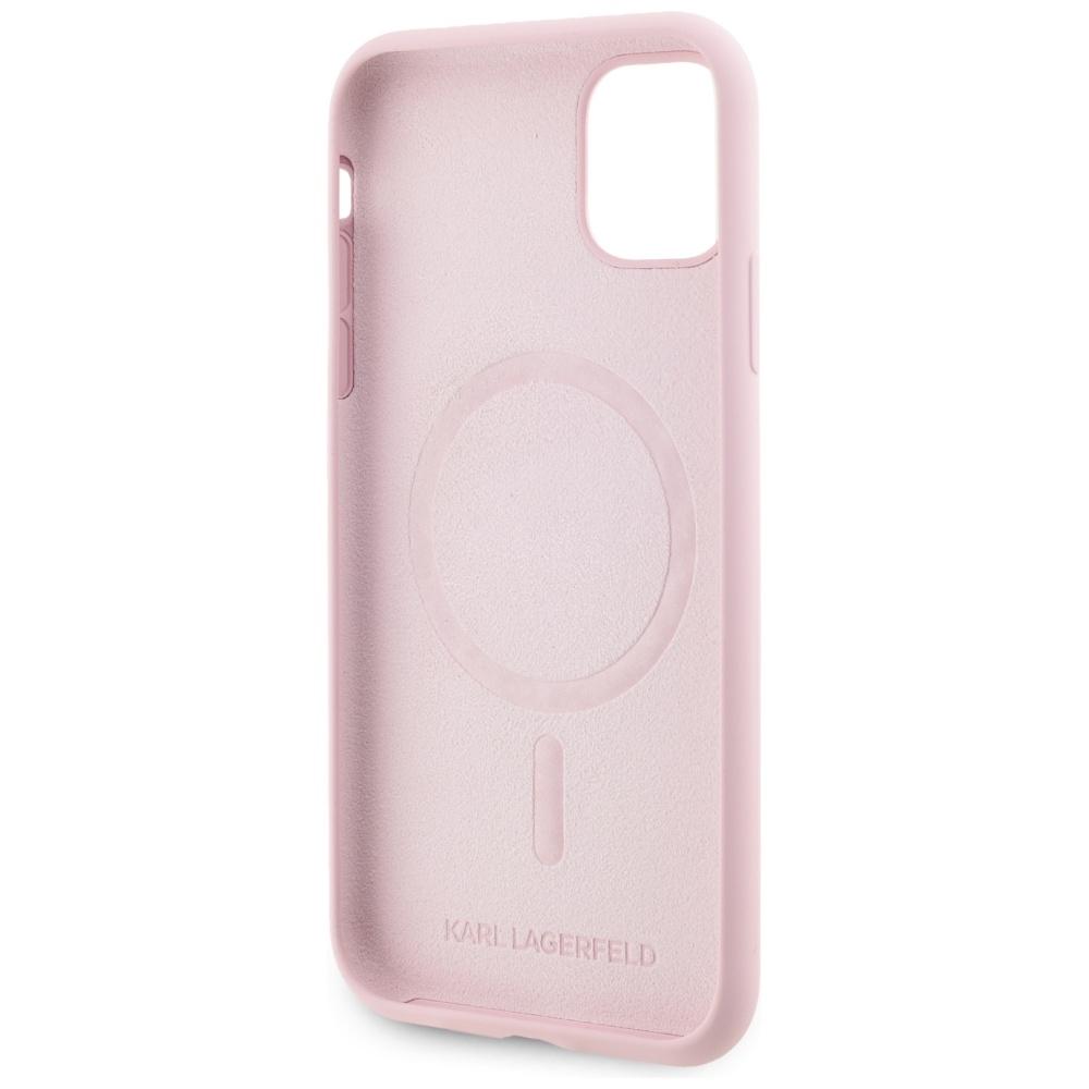 Karl Lagerfeld Silicone Karl&Choupette MagSafe Case for iPhone 11 Pink