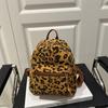 225 Новый Вельветовый Модный Леопардовый Принт Прилив Колледж Стиль Повседневный Повседневный Рюкзак Одно Плечо Женский