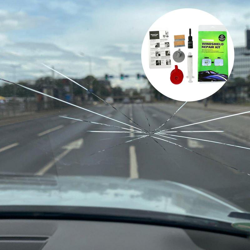 Набор для ремонта лобового стекла Жидкость для ремонта лобового стекла Средство для удаления царапин на стеклах Жидкость для ремонта сколов и трещин Набор инструментов