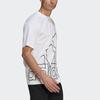 Adidas Футболка с круглым вырезом и спортивным принтом с большим логотипом, мужские топы, белые GU4290