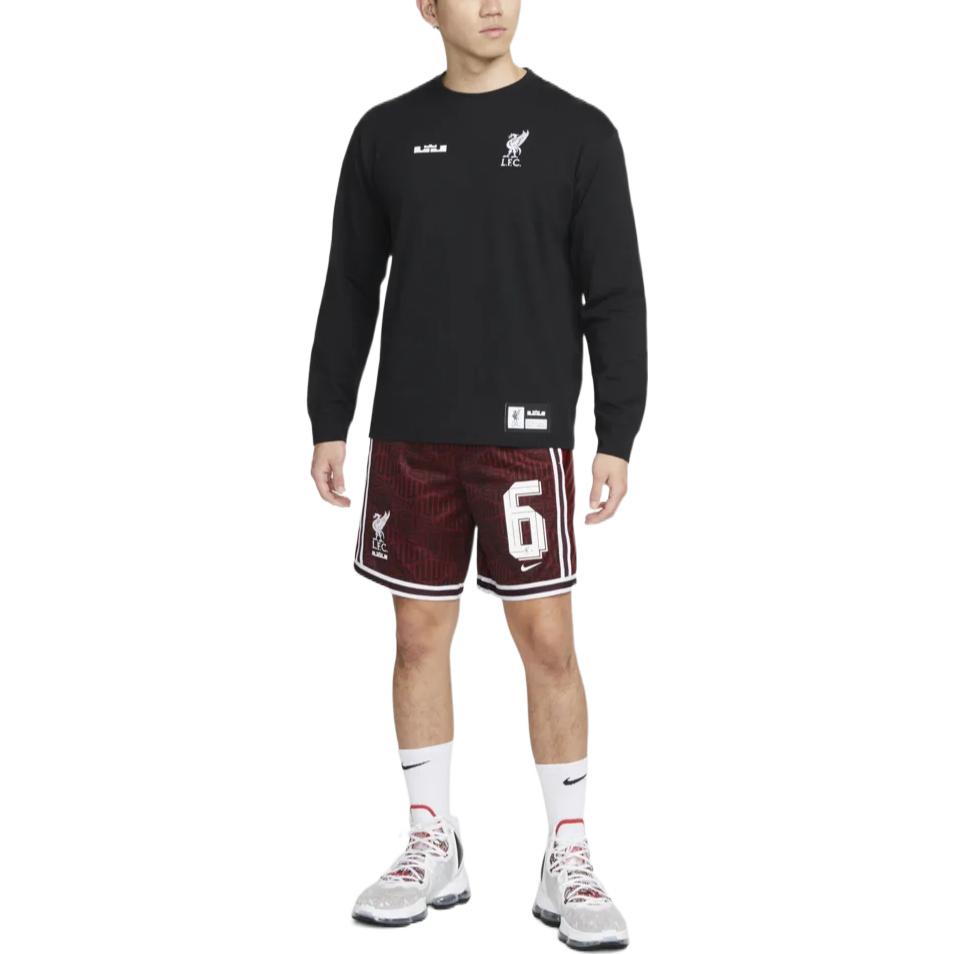 Nike X Леброн Джеймс X Ливерпуль Футболка Dri Fit Версия США Мужская Черная FD4025-010