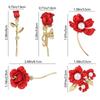 Rose Flower Decoration Female Corsage Red Rose Brooch Safety Pins Suit Accessories