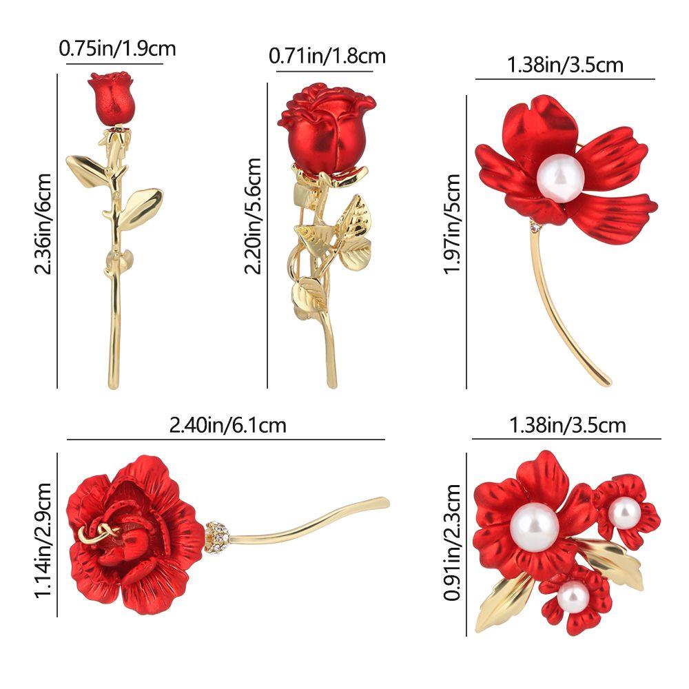 Rose Flower Decoration Female Corsage Red Rose Brooch Safety Pins Suit Accessories