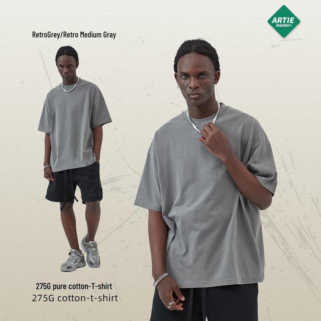ARTIE Men's 2025 Heavy Washed Distressed Pure Cotton Loose T-shirt