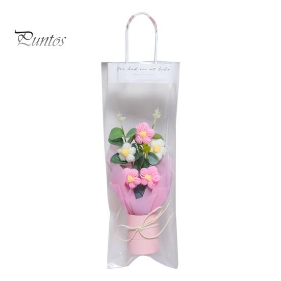 Букет крючком со светодиодной подсветкой, ручной работы, вязаный цветок, искусственный букет, яркий внешний вид, фальшивый букет, подарок на День святого Валентина