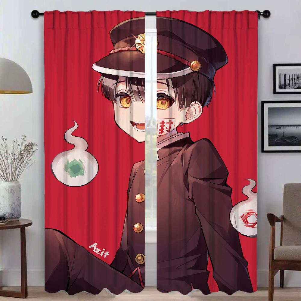 Современные шторы для гостиной для камеры Hanako Kun Shades Tulle для спальни Blackout Curtain Home Interior Curtains 2 Pieces