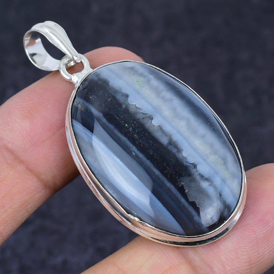 Owhyee Opal Gemstone Handmade 925 Sterling Silver Jewelry Pendant 2.09" k2H50