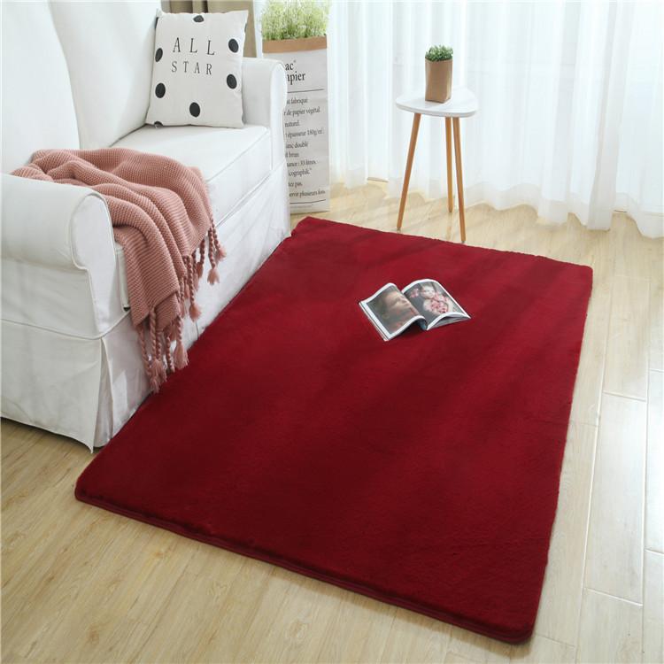 Inyahome Faux Fur Grey Rug for Bedroom Thick Fluffy Rug Non Slip Fuzzy Rabbit Fur Area Rug Shaggy Nursery Indoor Floor Carpet