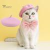 Шляпа для домашних животных, регулируемый милый берет с изображением кота, удобный мягкий костюм для собаки, головной убор, реквизит для фотосессии, модные аксессуары для домашних животных