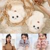 Soft Plush Fingerless Glove Cute Cat Flip Half Finger Gloves Fashion Warm Thick Gloves