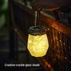 Solar Crackle Glass Mason Jar Hanging Light - Outdoor Garden Christmas Decoration