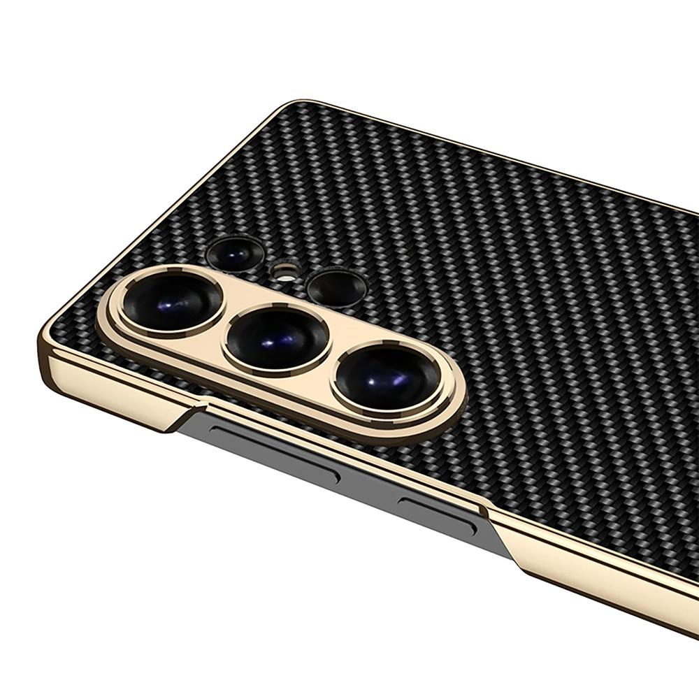 Case for Samsung Galaxy S26 Ultra, Electro Frame Leather, with stand, carbon black