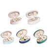 Velvet Necklace Storage Display Box Zipper Jewelry Packaging Box Oval Jewelry Box Travel