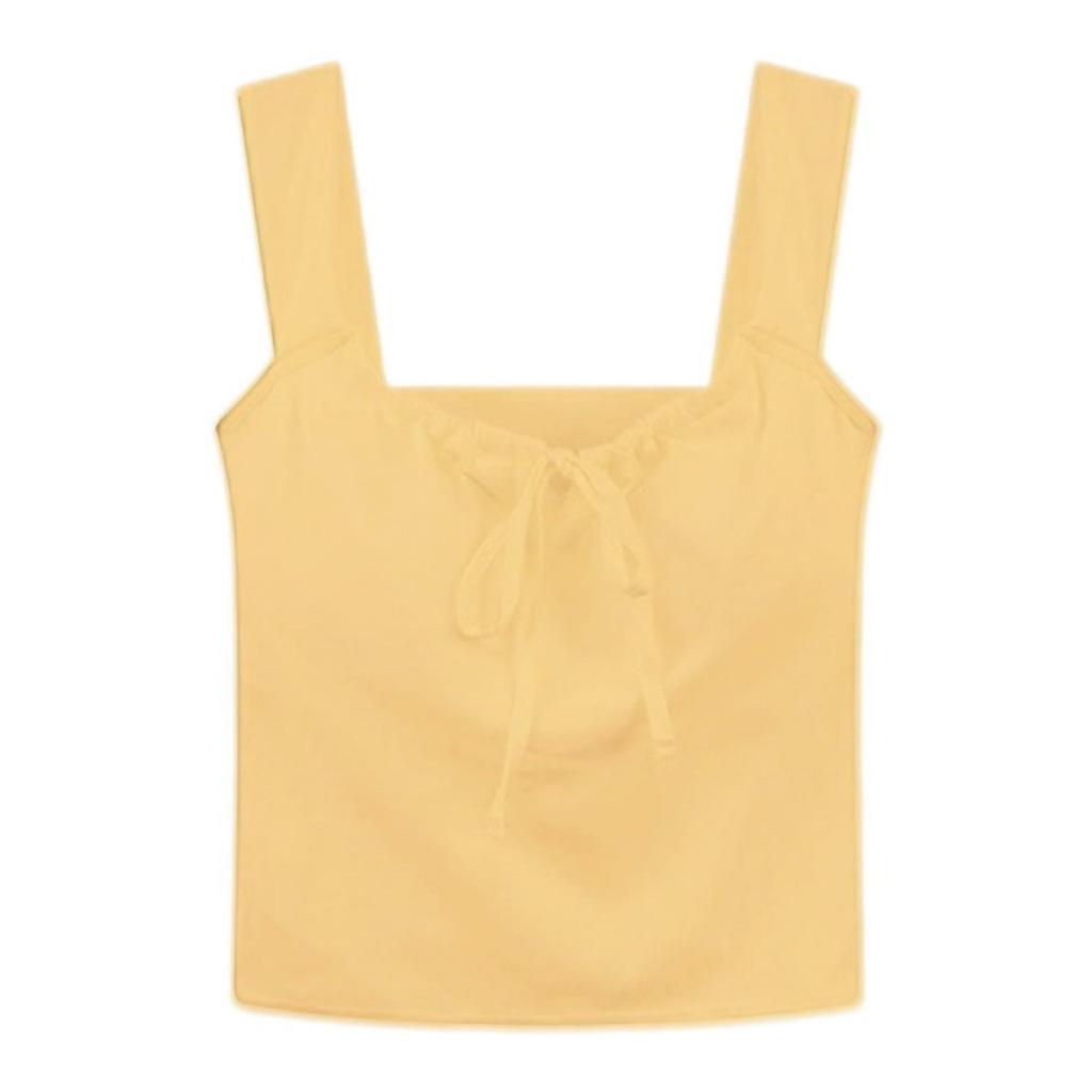 Белая атмосфера Feeling Camisole Майка женская, универсальная с бюстгальтерами Отдел, с бантом Короткие модели Снаружи Тонкие топы