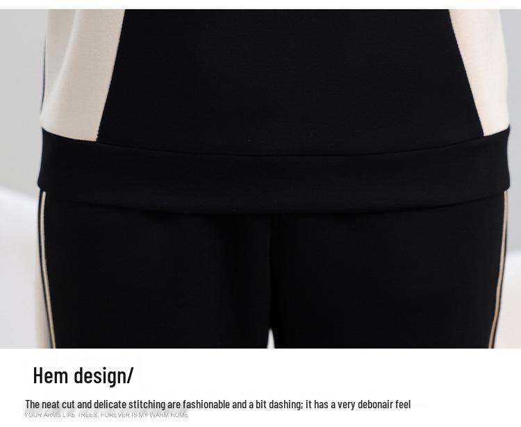 Женский повседневный облегающий спортивный костюм 2024: Элегантный костюм-двойка для весны и осени