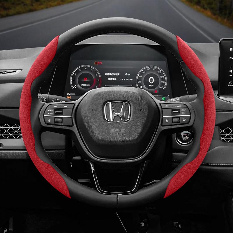 For Honda Suede Snap-on Steering Wheel Cover Fit Civic 2008 Accord 7 8 Vezel Freed 10 Stream Breeze Cr V 3 Shuttle Rn6 Jade